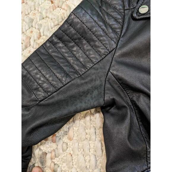 Women's Zara Small biker black 100% Sheep leather jacket-Excellent Shape - Picture 8 of 9